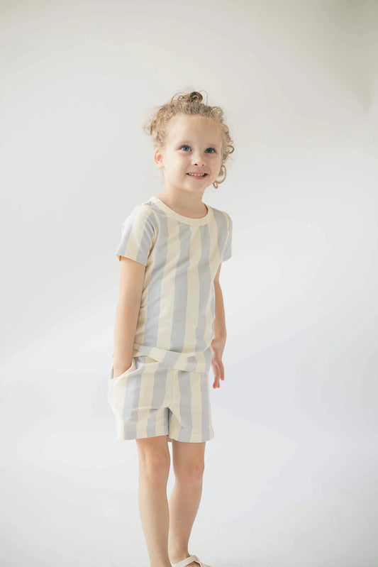 Blue Stripes T-Shirt Set