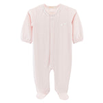 Baby Club Chic - Pink Baby Lamb Embroidered Footie