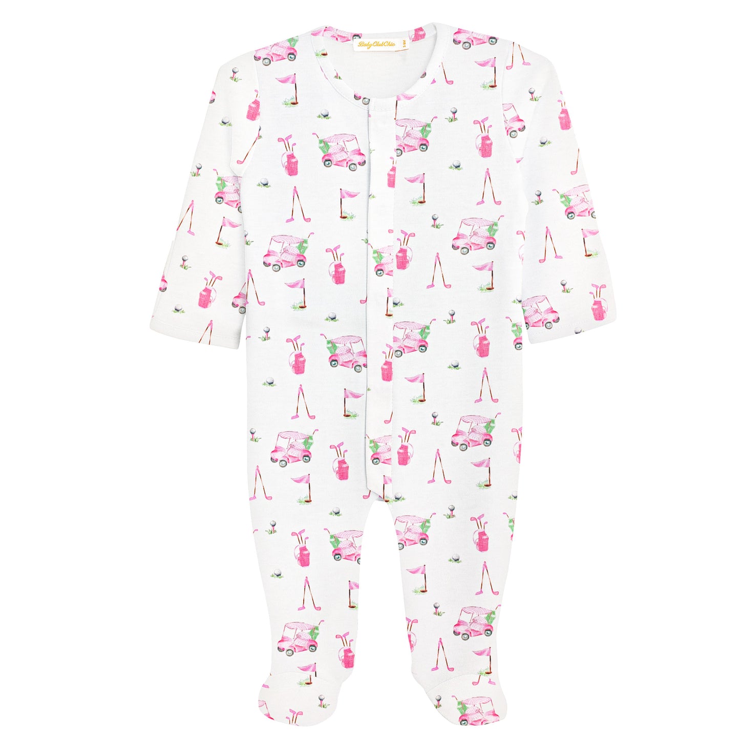 Baby Club Chic - Pink Golf Printed Footie