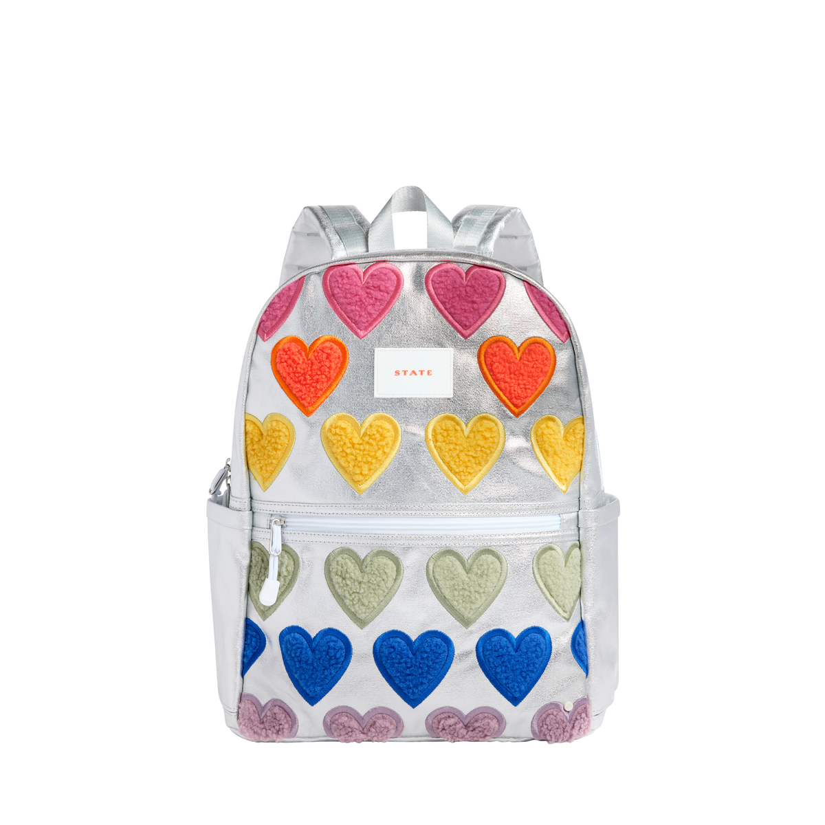 State Bags - Fuzzy Hearts Kane Double Pocket Backpack