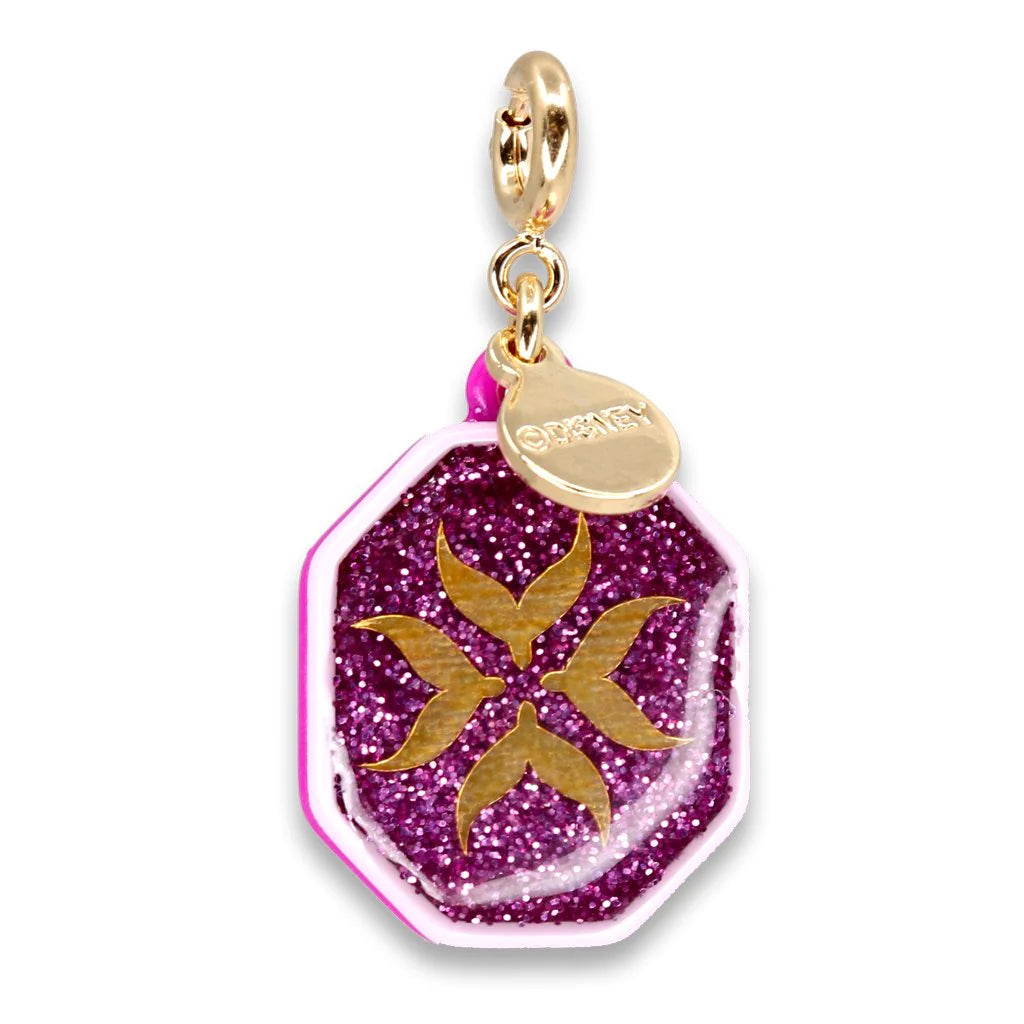 Gold glitter Anna charm from Charm It! featuring a detailed depiction of Anna from the Disney's Frozen in a shiny gold finish.