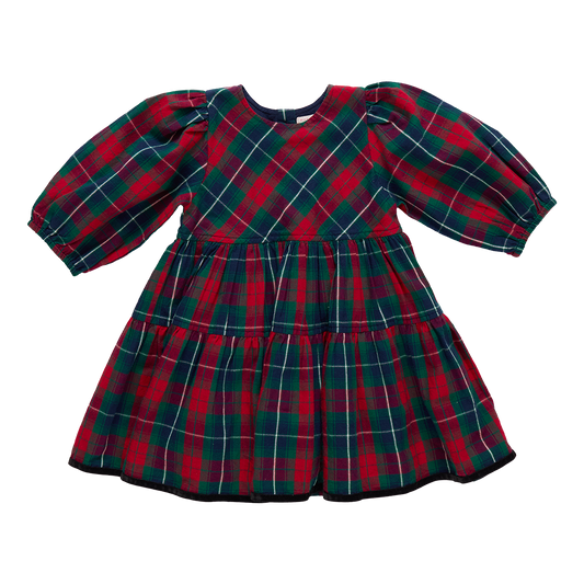 Red Tartan Girls Maribelle Dress