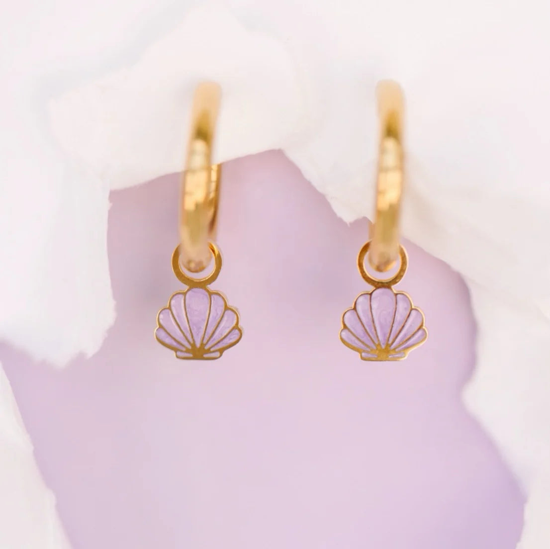 Purple Seashell Charms