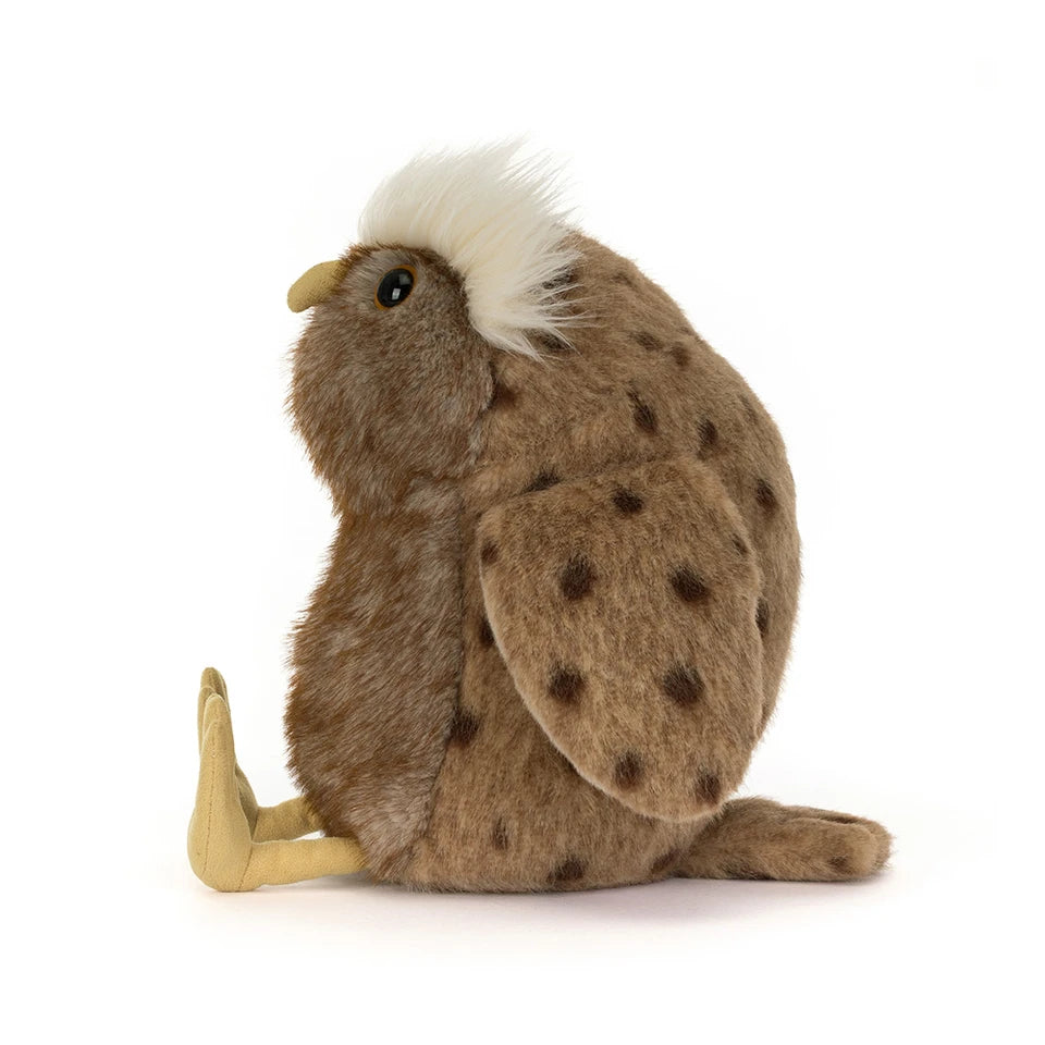 Jellycat Tawoola Owl plush toy with soft brown feathers and big, gentle eyes, perfect for cuddling and play.