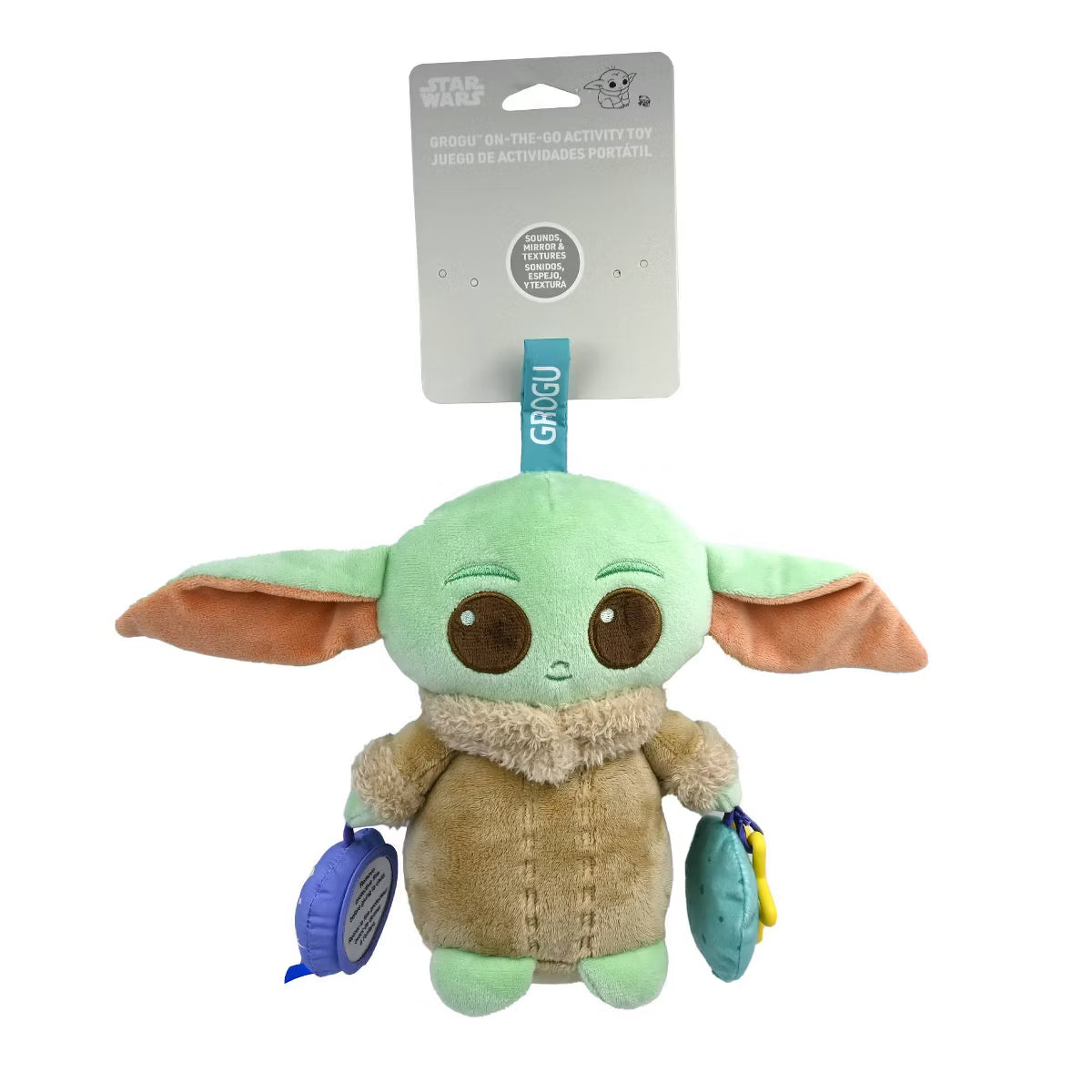 Star Wars Grogu full body on-the-go activity toy by Kids Preferred, featuring colorful interactive elements and portable design.