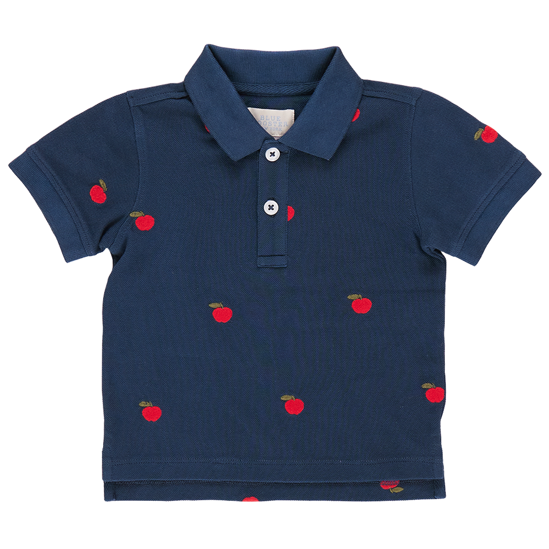 Pink Chicken - Boys Alec Shirt - Apples Embroidery