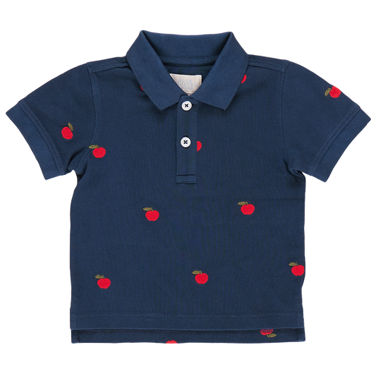 Pink Chicken - Boys Alec Shirt - Apples Embroidery