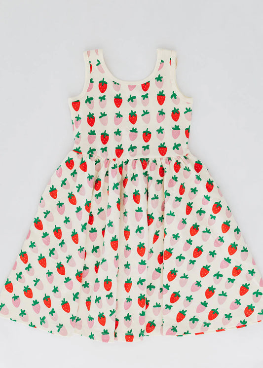 Strawberry Blush Sleeveless Twirl Dress