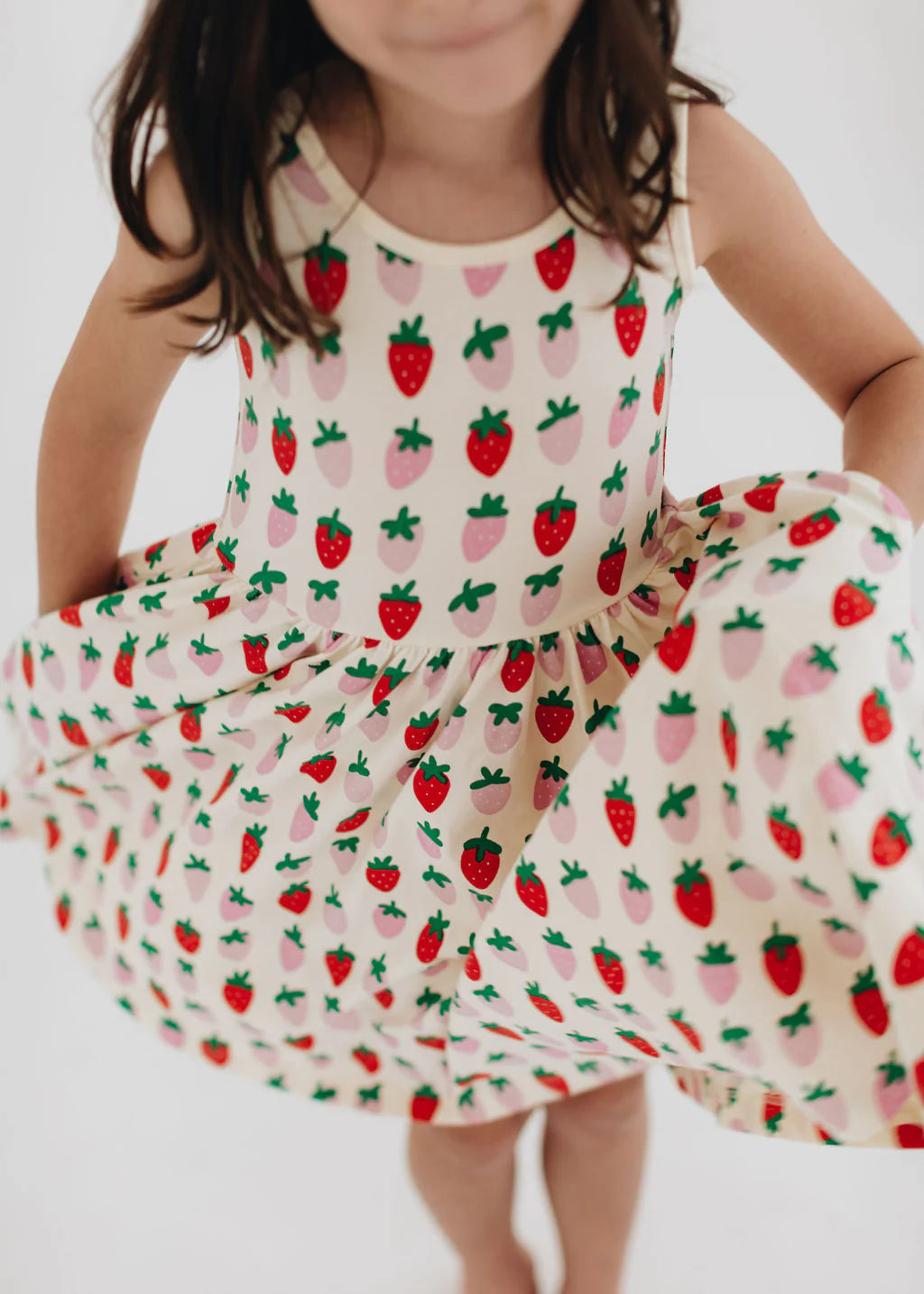 Strawberry Blush Sleeveless Twirl Dress