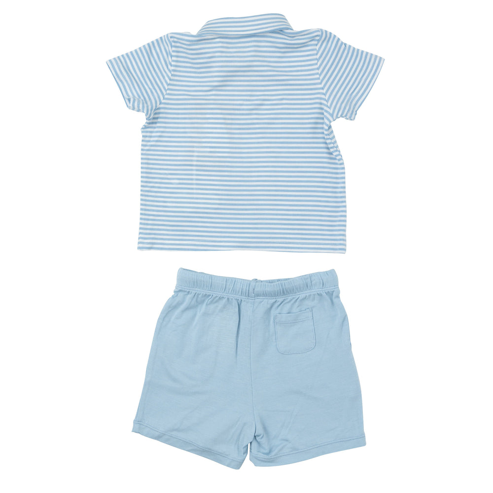 Angel Dear - Dream Blue Stripe Golf Polo Shirt & Short Set