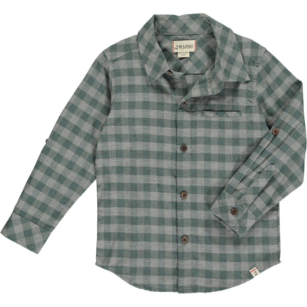 Me & Henry - Sage/Grey Plaid Atwood Woven Shirt