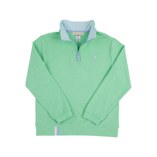 The Beaufort Bonnet Company - Grace Bay Green with Beale Street Blue Stripe Prepletic Hayword Half Zip