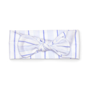 Lavender Bow - Blue Stripe Headband