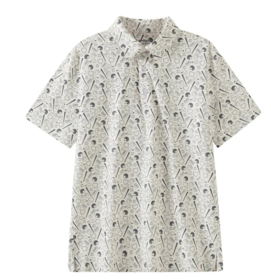 Meripex Home Run Performance Polo, men's baseball-style shirt with breathable fabric and sporty design, front view.