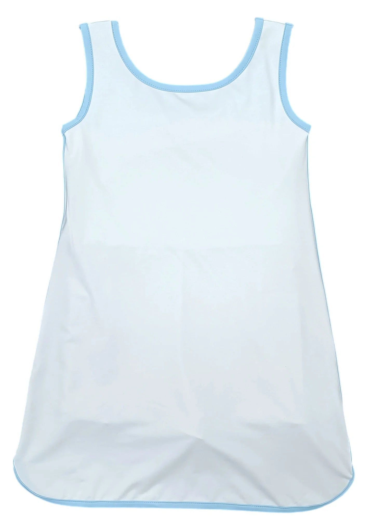 James & Lottie - White Pleated Tennis Dress w/ Light Blue Piping BE