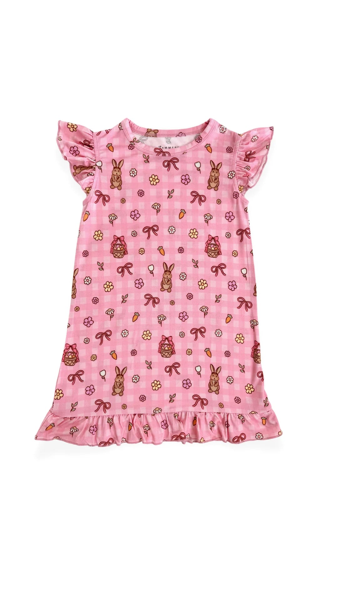 In My Jammers - Pink Gingham Bunny Nightgown