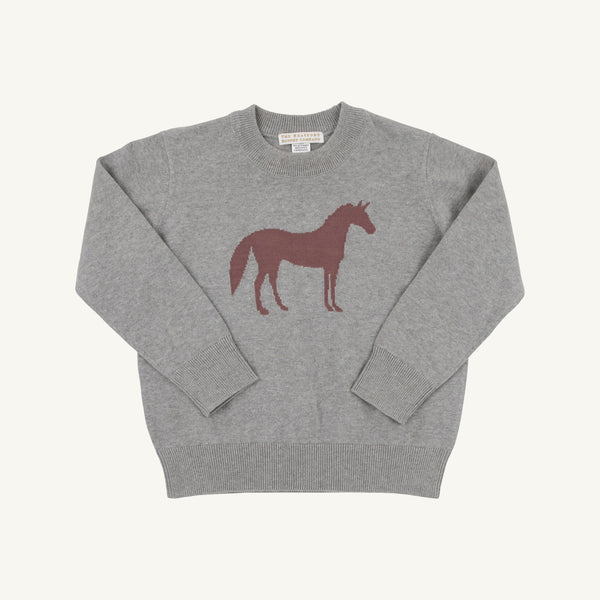 Grantley Gray Horse Isaac's Intarsia Sweater