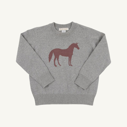 Grantley Gray Horse Isaac's Intarsia Sweater