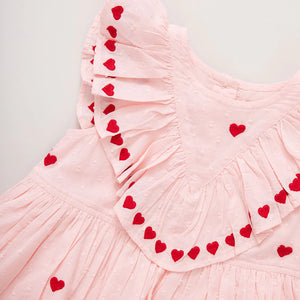 Pink Chicken - Raphaela Dress - Confetti Heart Embroidery
