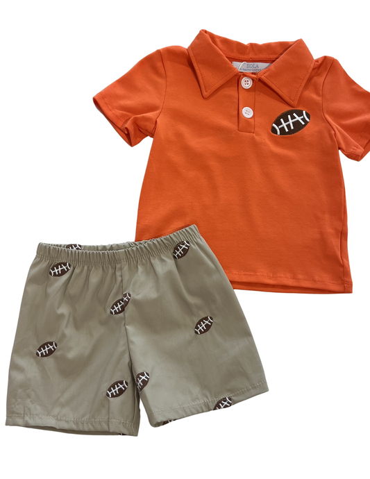 Orange Football Short Set