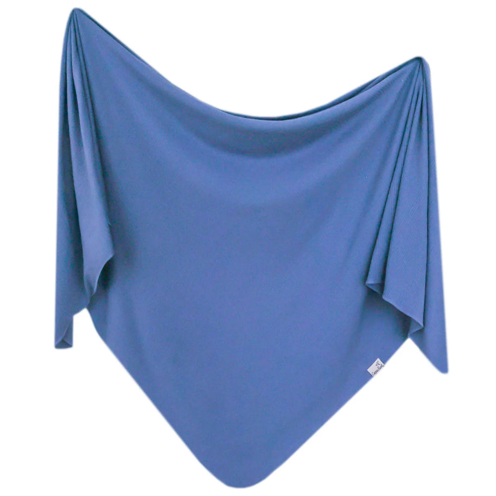 Copper Pearl - Indigo Rib Knit Swaddle Blanket