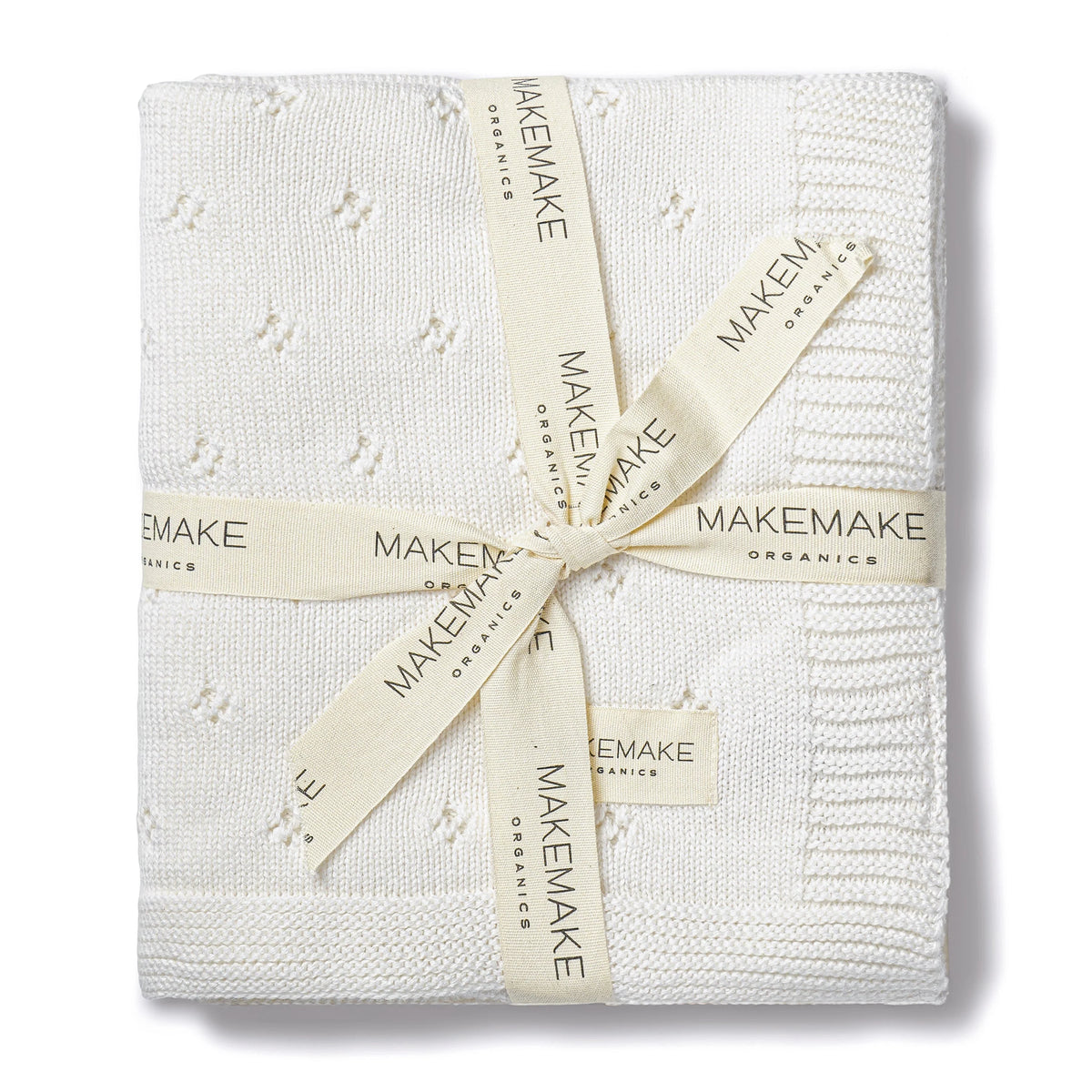 Ivory Organic Cotton Pointelle Baby Knit Blanket