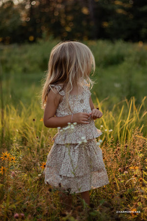 Jamie Kay - Organic Cotton Heidi Skirt - Chloe Floral Egret