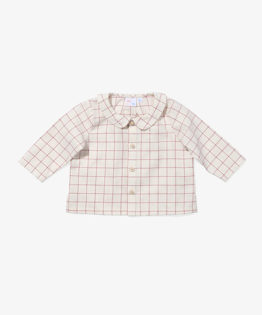 Pomegranate Plaid Jefferson Baby Shirt