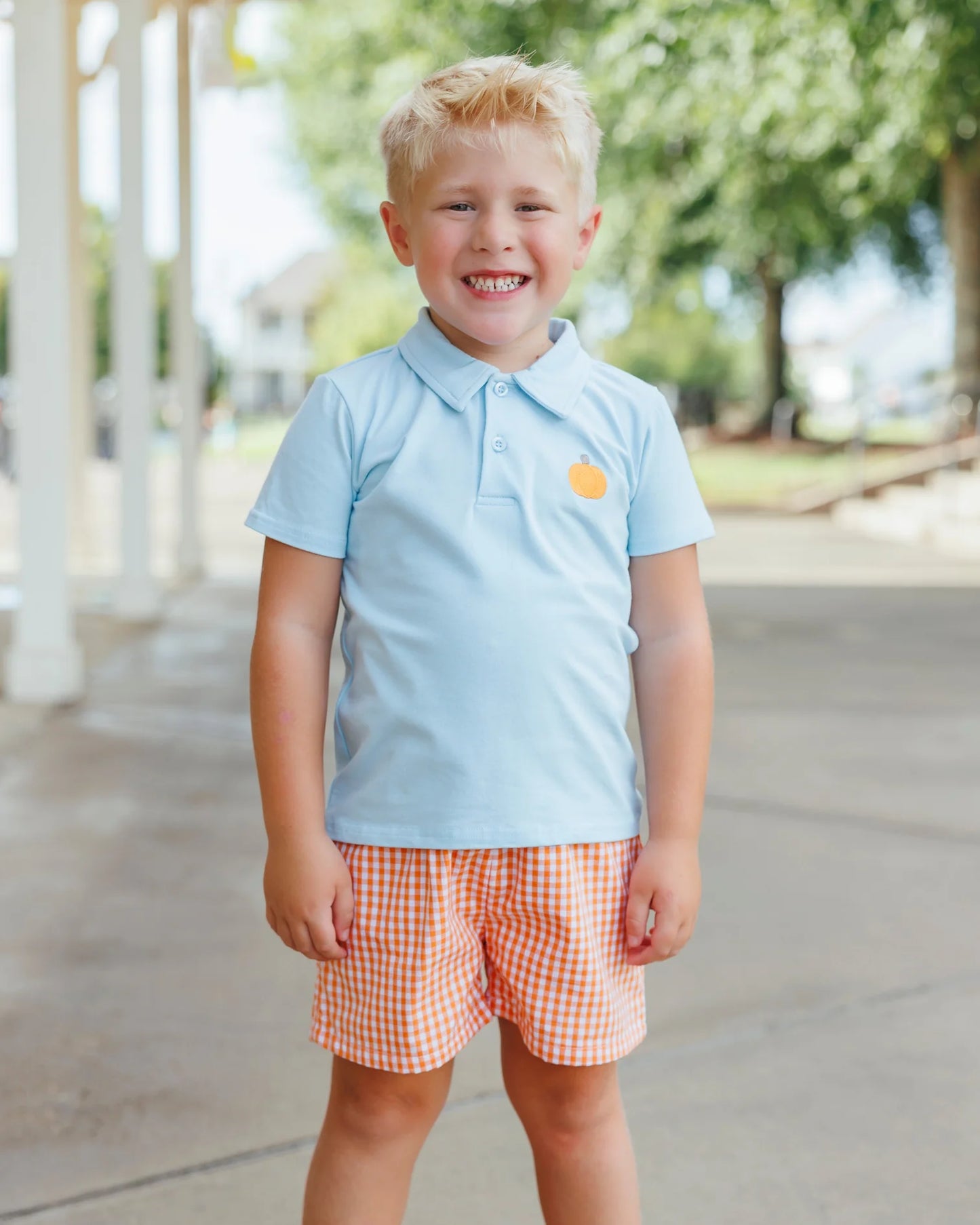 Pumpkin Embroidery Polo