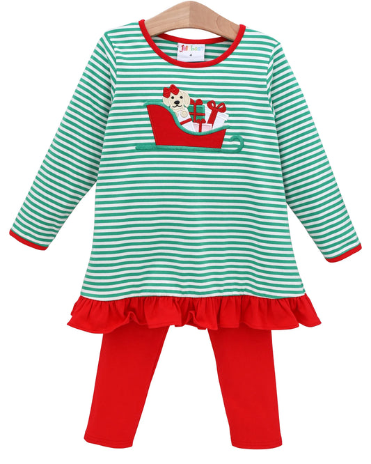 Santa Paws Ruffle Pants Set