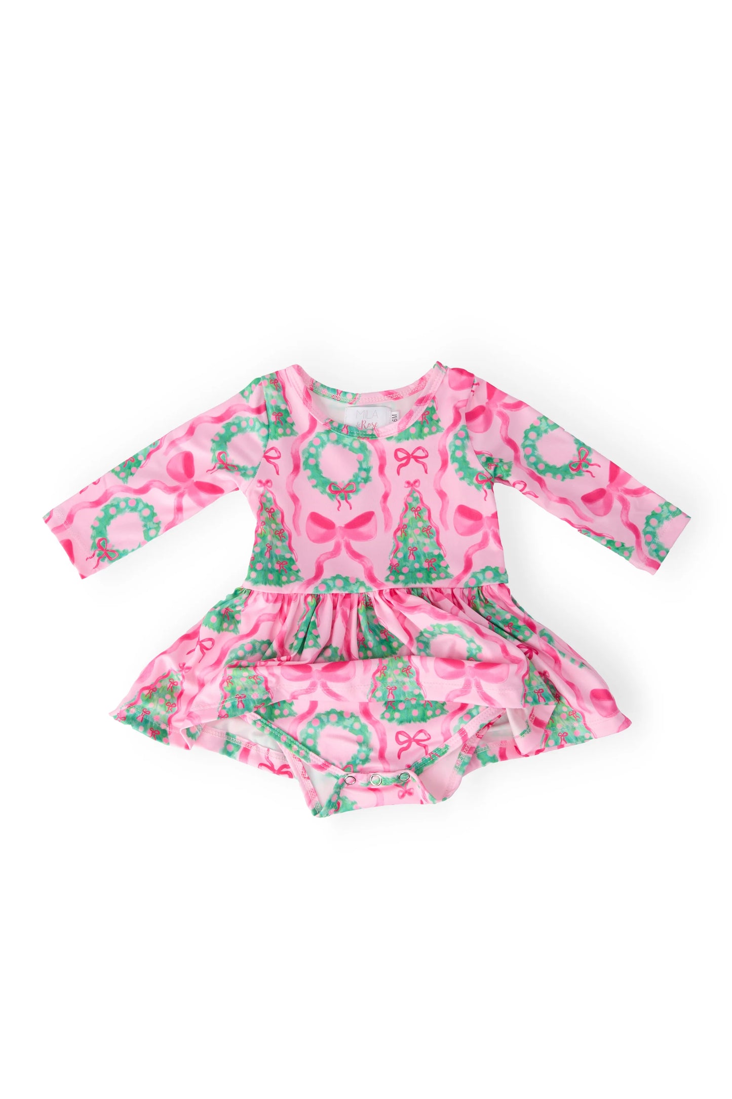 Mila & Rose - Jingle Bows L/S Twirl Bodysuit