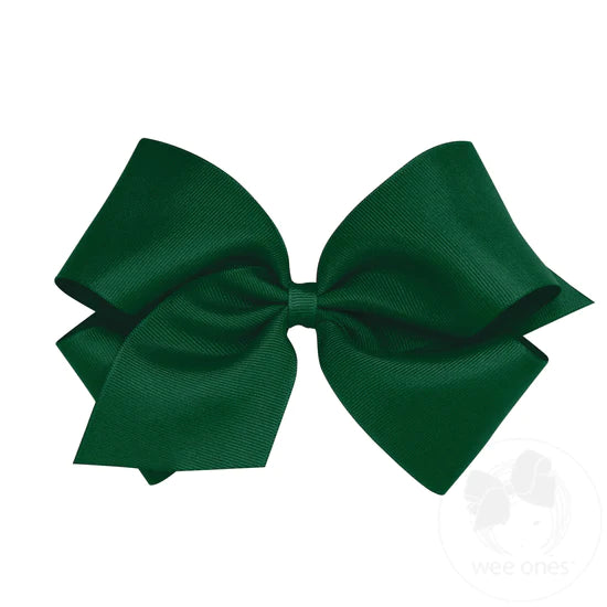 Plain wrap classic grosgrain girls hair bow by Wee Ones, featuring a simple, elegant design on a white background.