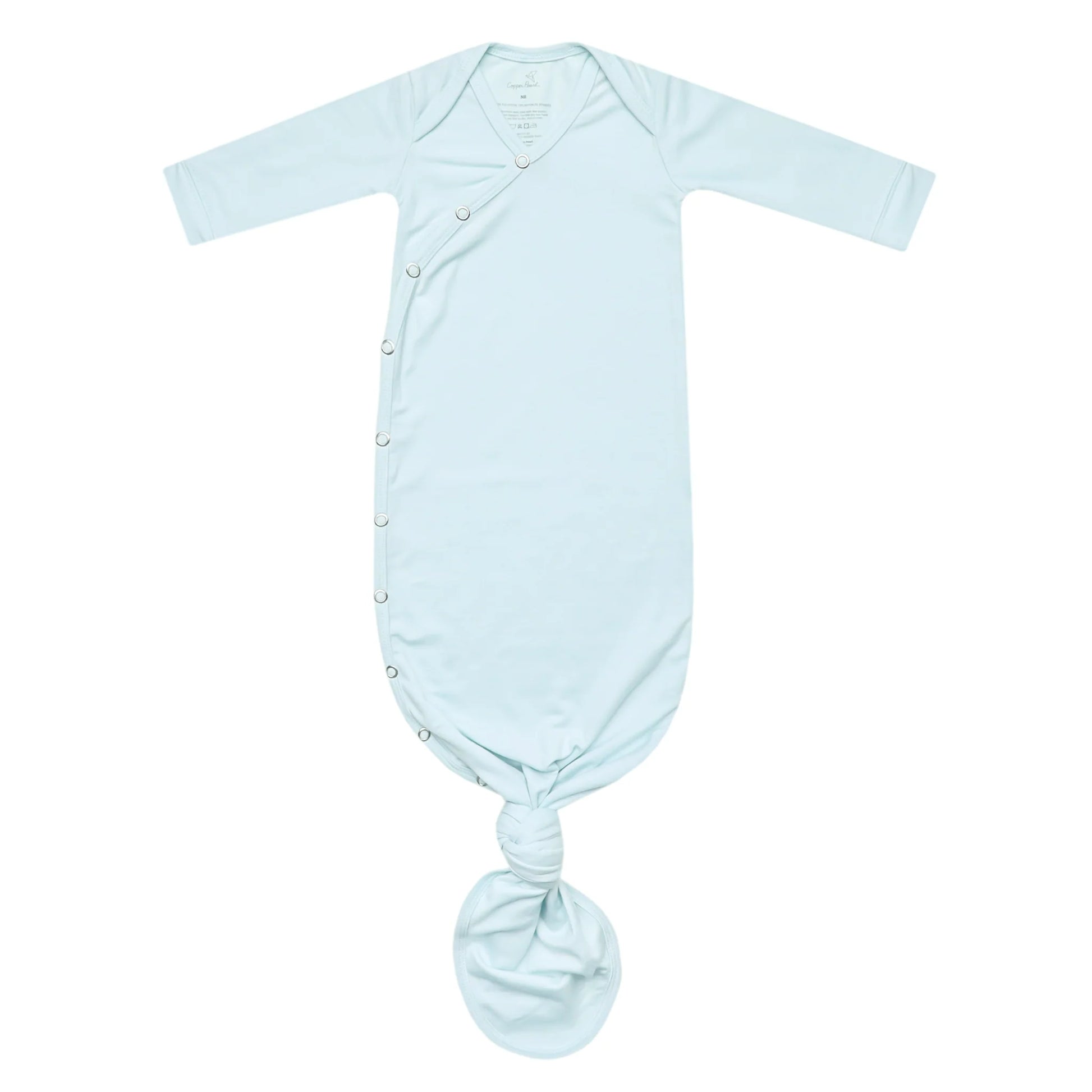 Copper Pearl Air Newborn Knotted Gown with soft fabric and adjustable knot for comfortable, easy dressing for newborns.
