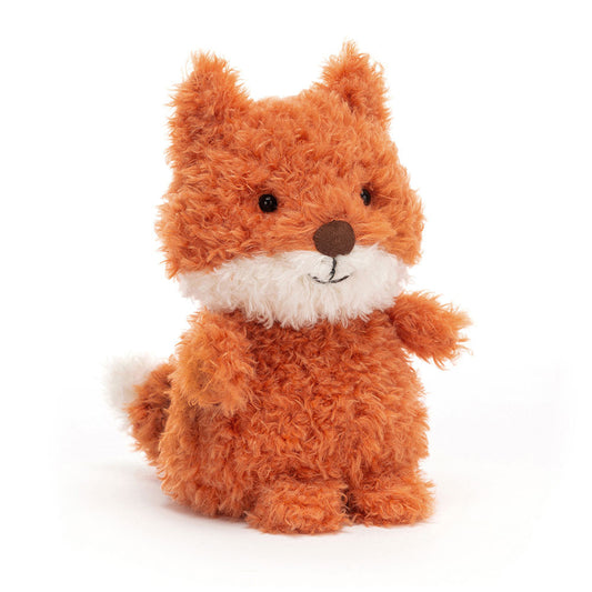 Soft plush Little Fox toy by Jellycat featuring a cute fox design with fluffy fur and expressive eyes.