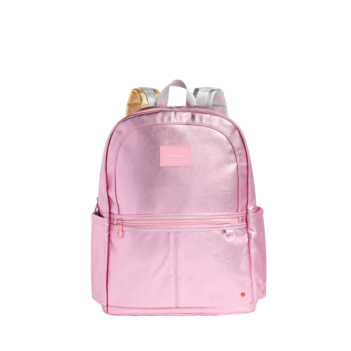 State Bag - Pink/Silver Kane Double Pocket Large Backpack