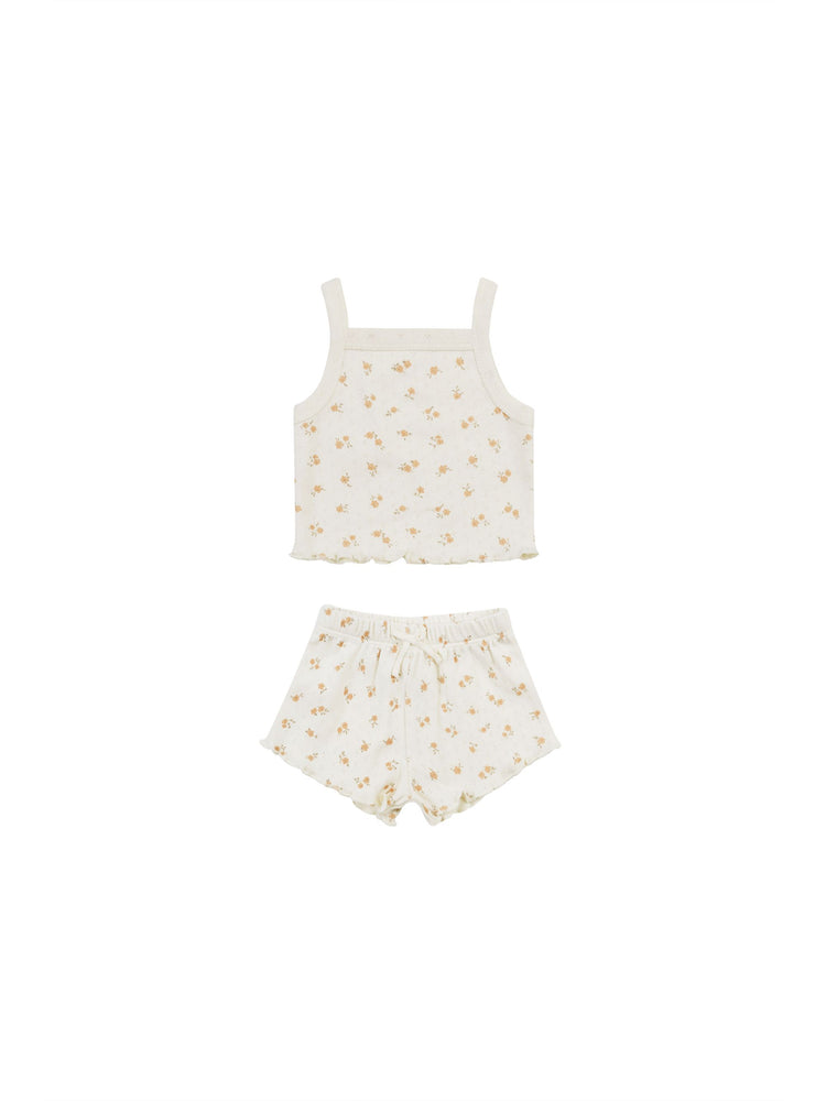 Quincy Mae - Ditsy Pointelle Tank + Shortie Set