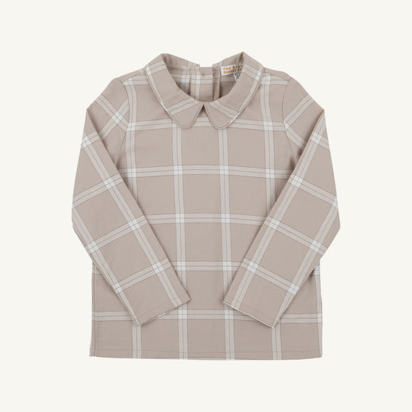 Thomas Park Plaid Peter Pan Collar Shirt Onesie