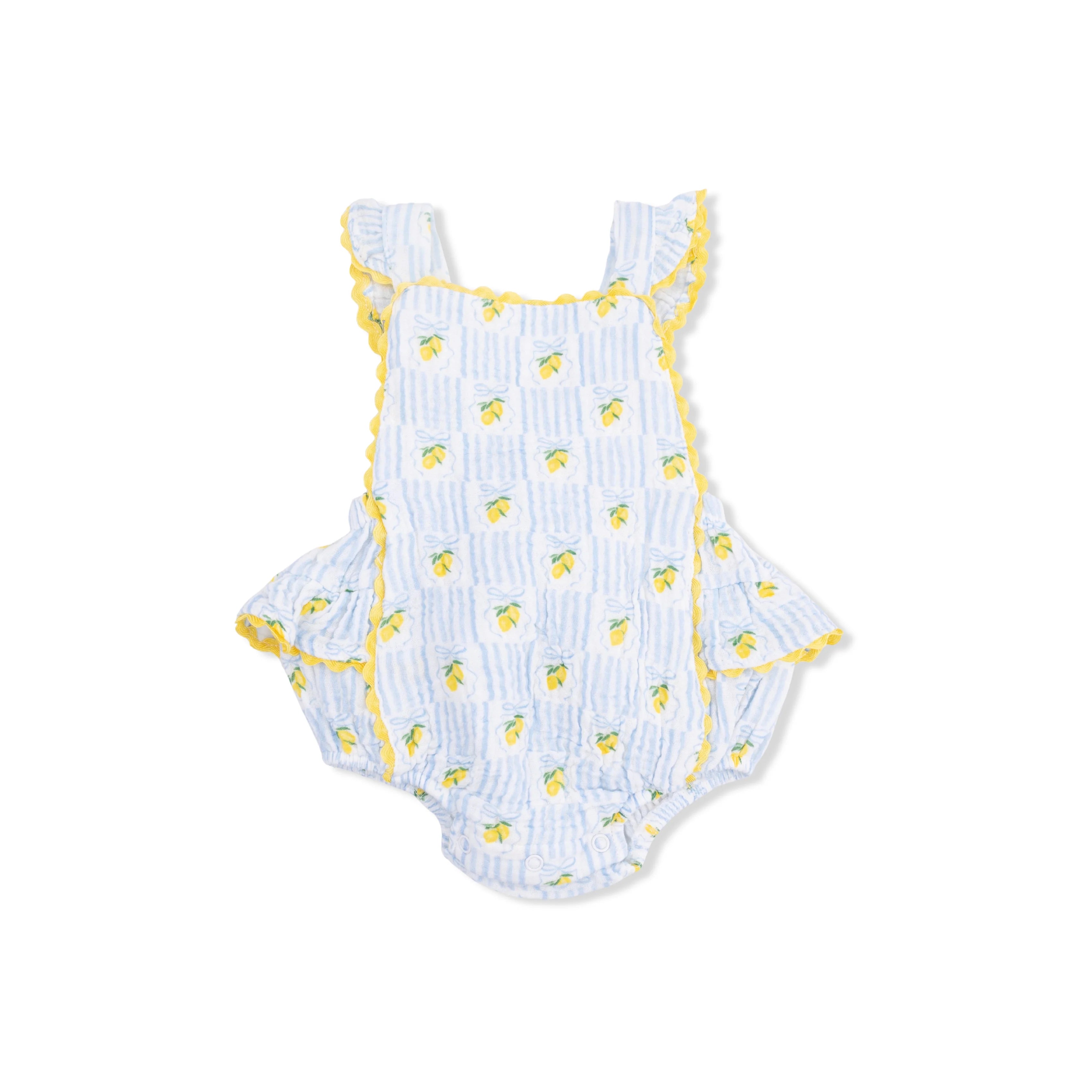 Suit With Ric Rac Lovely Lemons Ric Rac Ruffle Sunsuit - Sweet E's Children's Boutique
