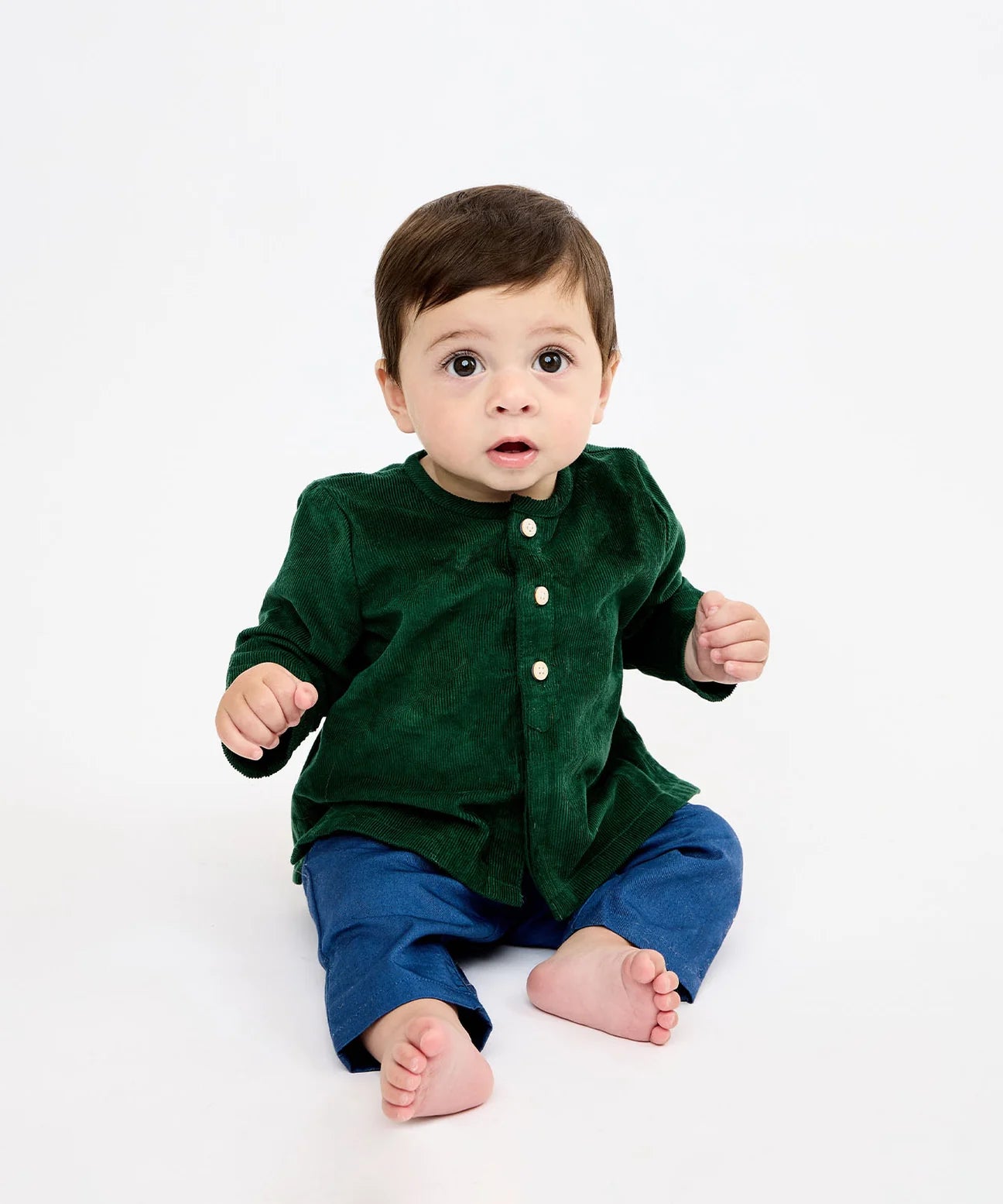 Forest Corduroy Lupo Baby Shirt