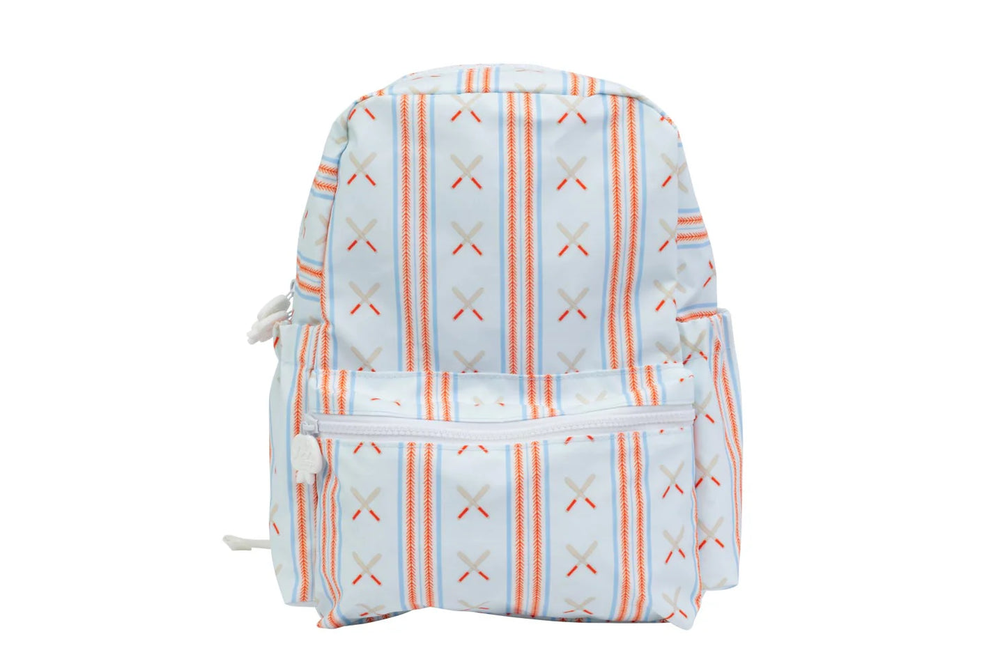 Apple of My Isla backpack with adjustable straps, front pocket, and stylish design in black fabric on a plain background.