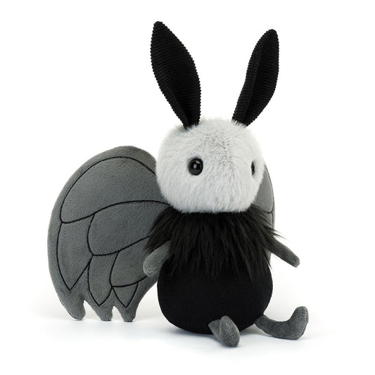 Jellycat Miff Mothman plush toy with soft fabric and detailed mothman design, ideal for cuddling or decorative display.