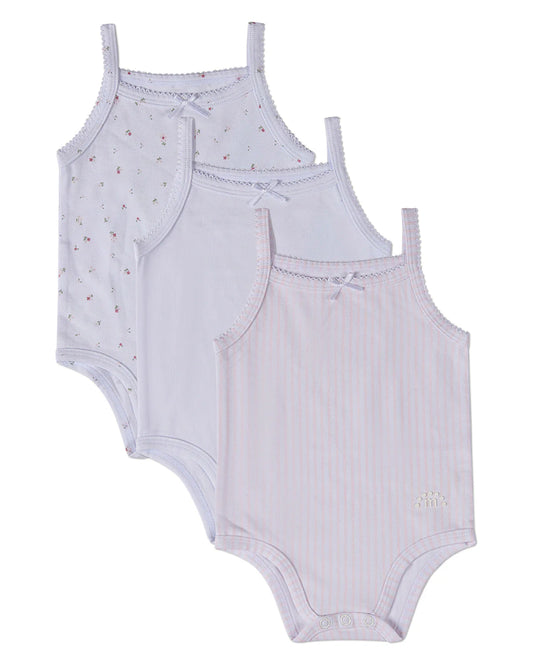 Petite Floral Cotton Modal Bodysuits 3 Pack
