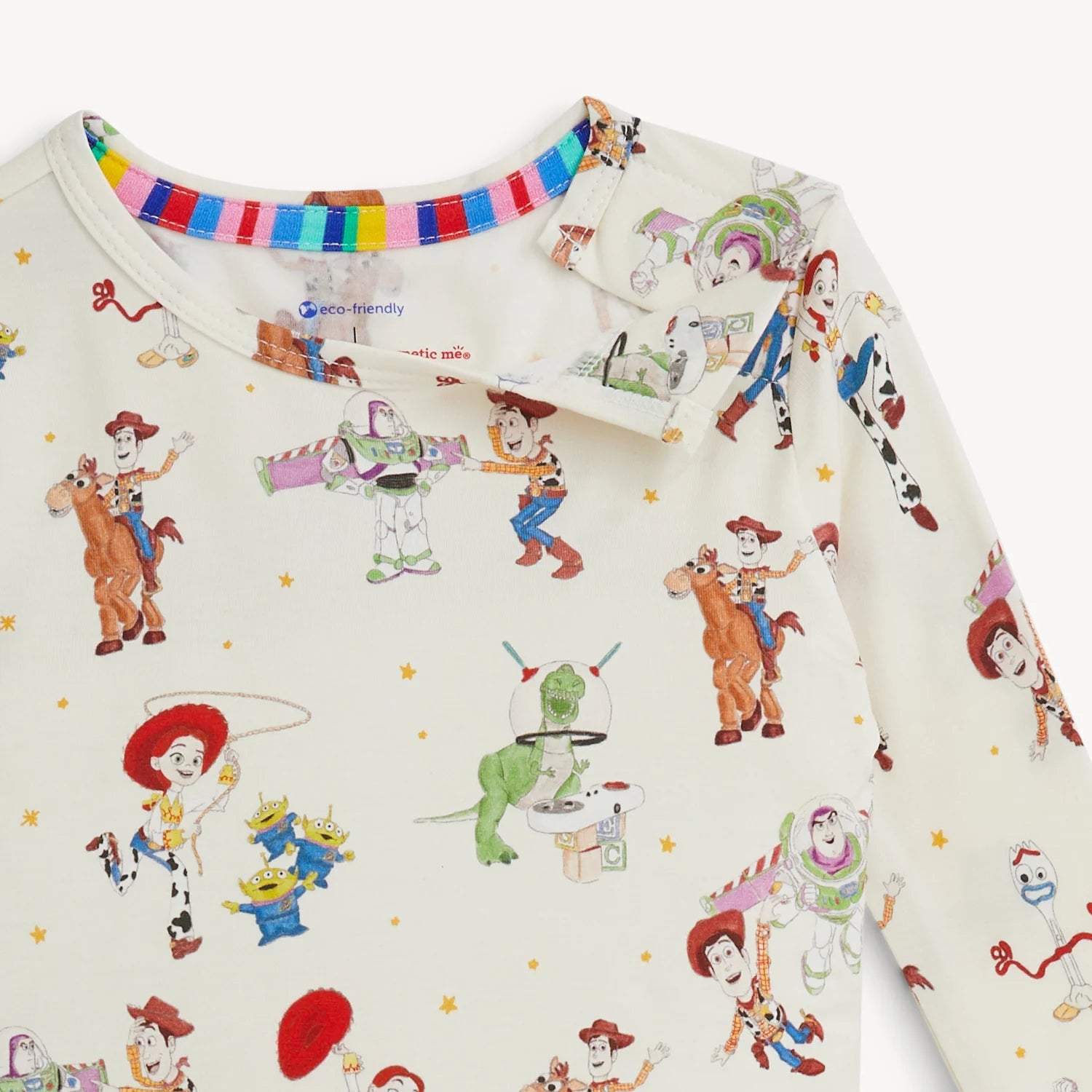 Magnetic Me Toy Story Woody & Friends modal magnetic PJ set featuring Toy Story character prints on soft, comfortable pajamas.