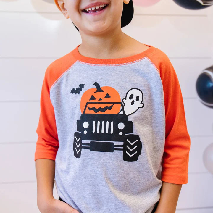 Sweet Wink - Pumpkin Monster Truck Halloween 3/4 Shirt