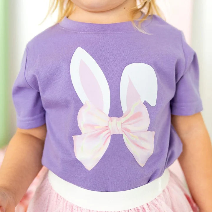 Sweet Wink - Bunny Bow Easter Short Sleeve T-Shirt - Lavender