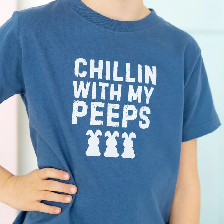 Sweet Wink - Chillin With My Peeps Easter Short Sleeve T-Shirt - Indigo