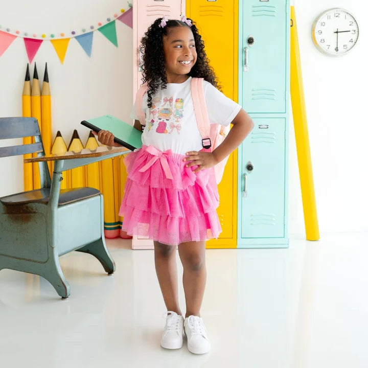 Sweet Wink - Raspberry Bow Tiered Tutu