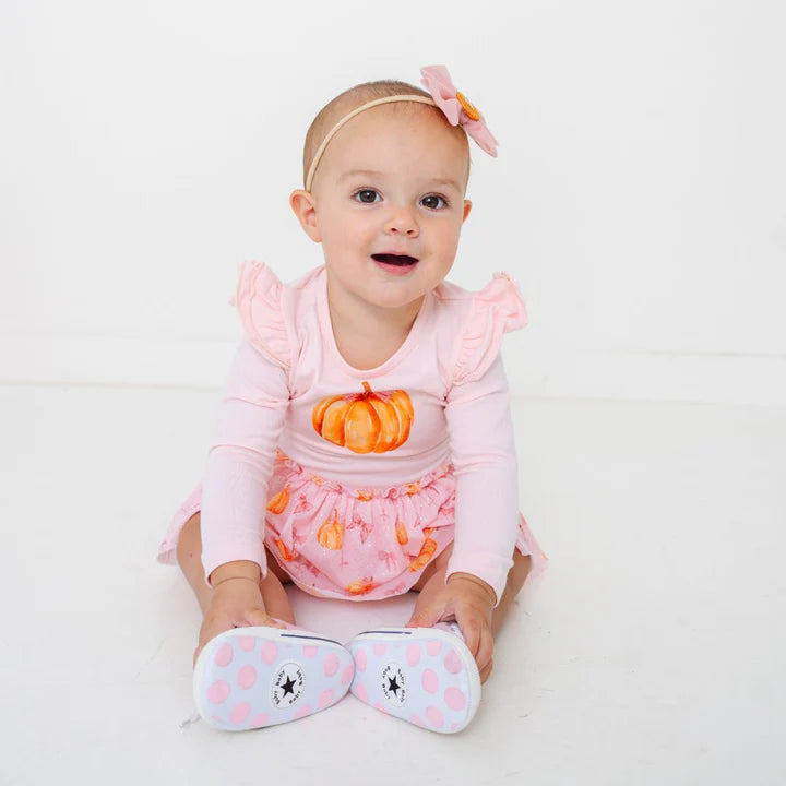Sweet Wink - Coquette Pumpkin Long Sleeve Tutu Bodysuit