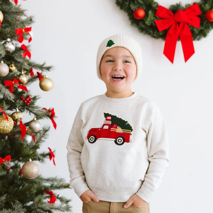Christmas Truck Patch Sweatshirt