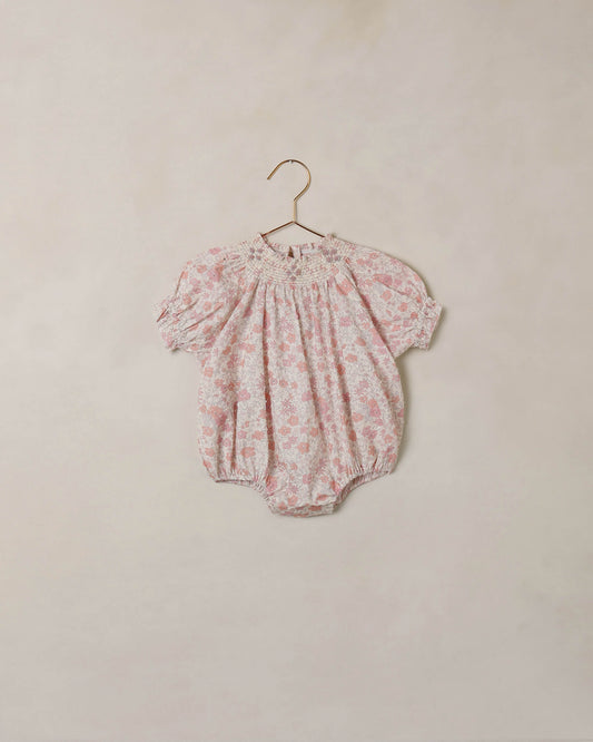 Noralee Pastel Garden Maddie Romper in ivory, featuring floral print and lightweight fabric, perfect for spring and summer wear.